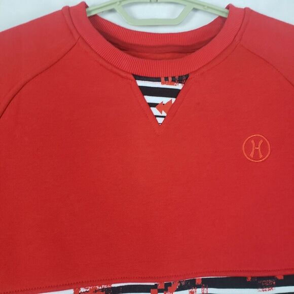 Hudson Outerwear Sweatshirt Mens Medium Red Cotton Fleece Pullover Sweater - Picture 3 of 11